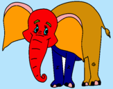 Dibujo Elefante feliz pintado por elefante