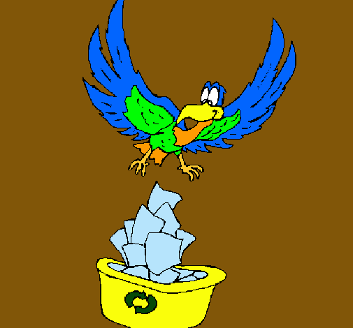 Dibujo Águila reciclando pintado por YoooRocio