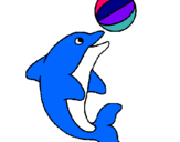 Dibujo Delfín jugando con una pelota pintado por martines 