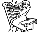 Dibujo Mujer tocando la arpa pintado por julioomar