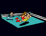 Dibujo Lucha en el ring pintado por chrt