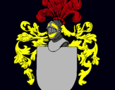 Dibujo Escudo de armas y casco pintado por firulay