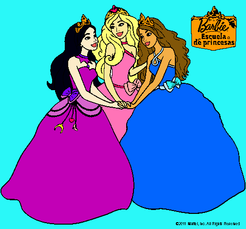 Dibujo Barbie y sus amigas princesas pintado por aru-14