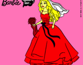 Dibujo Barbie vestida de novia pintado por marialadnf