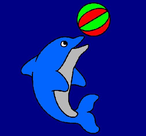 Dibujo Delfín jugando con una pelota pintado por YoooRocio