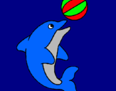 Dibujo Delfín jugando con una pelota pintado por YoooRocio