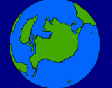 Dibujo Planeta Tierra pintado por 4k14f54h12n2