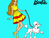 Dibujo Barbie paseando a su mascota pintado por jazmine