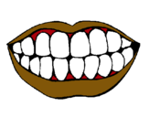 Dibujo Boca y dientes pintado por hendry