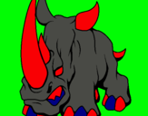 Dibujo Rinoceronte II pintado por chingo
