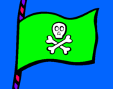 Dibujo Bandera pirata pintado por PARROW
