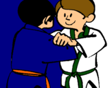 Dibujo Judo amistoso pintado por carate