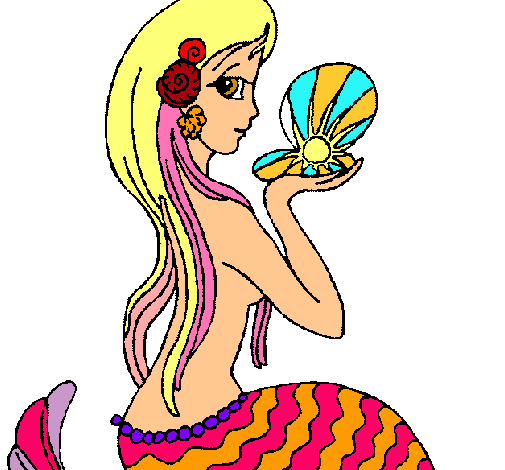 Dibujo Sirena y perla pintado por Valerita3
