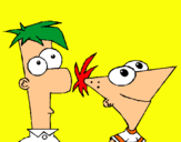 Dibujo Phineas y Ferb pintado por luisito12