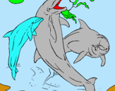 Dibujo Delfines jugando pintado por rrrrrr