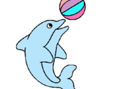 Dibujo Delfín jugando con una pelota pintado por azzzzz