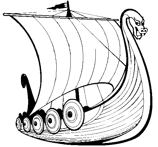 Dibujo Barco vikingo pintado por jfernandez