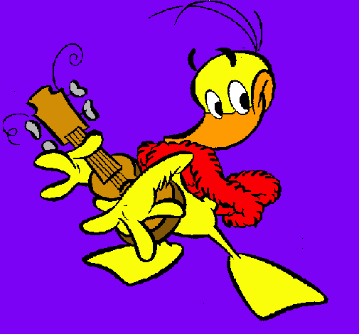 Pato con guitarra