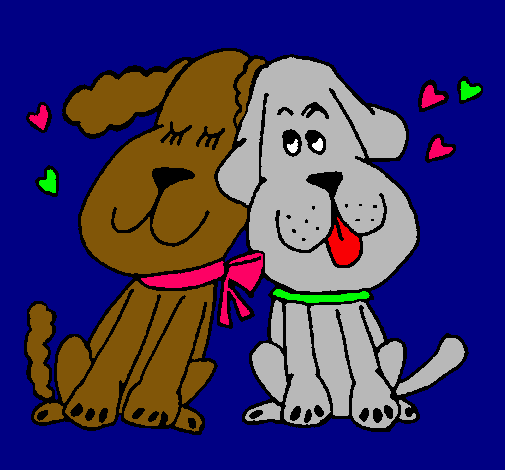 Dibujo Perritos enamorados pintado por devanypame