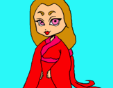 Dibujo Princesa con kimono pintado por 888888888888