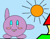 Dibujo Kirby en un día soleado pintado por lauritta