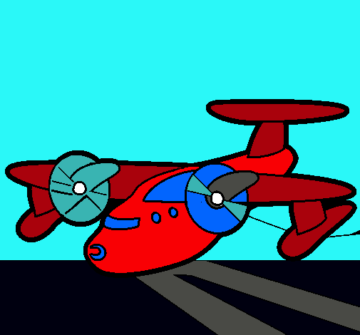 Dibujo Avión con aspas pintado por juanma24