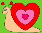 Dibujo Caracol corazón pintado por amorsssss