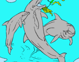 Dibujo Delfines jugando pintado por gusgus