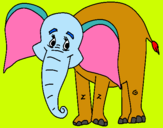 Dibujo Elefante feliz pintado por raulcr