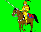 Dibujo Jinete a caballo pintado por romo