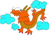 Dibujo Dragón chino pintado por eli2