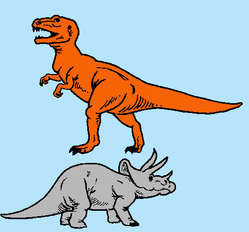 Triceratops y tiranosaurios rex