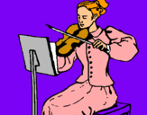 Dibujo Dama violinista pintado por enriqueta