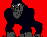 Dibujo Gorila pintado por enain