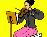Dibujo Dama violinista pintado por gamo