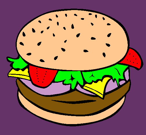 Dibujo Hamburguesa completa pintado por Angie02