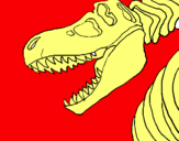 Dibujo Esqueleto tiranosaurio rex pintado por fosiles