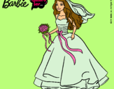 Dibujo Barbie vestida de novia pintado por FRANKLI