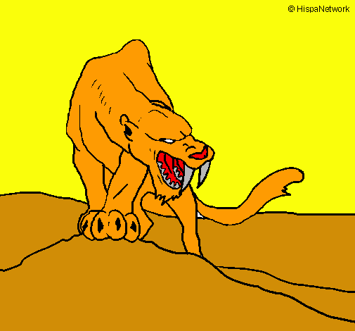 Dibujo Tigre con afilados colmillos pintado por kerwis