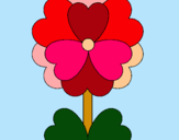 Dibujo Flor de corazones pintado por macoche