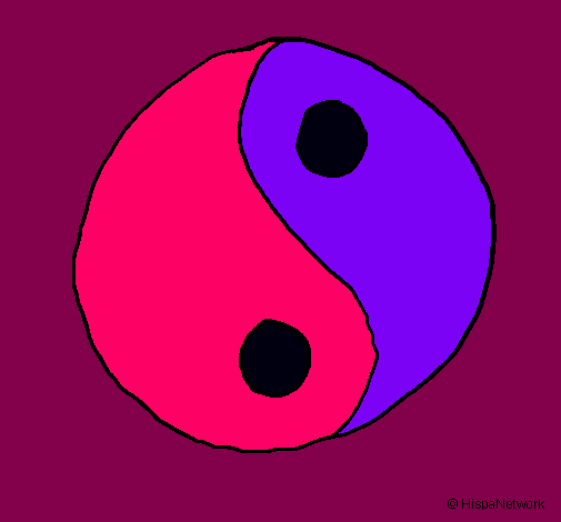 Dibujo Yin yang pintado por meelany