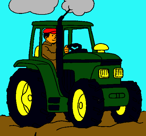 Tractor en funcionamiento