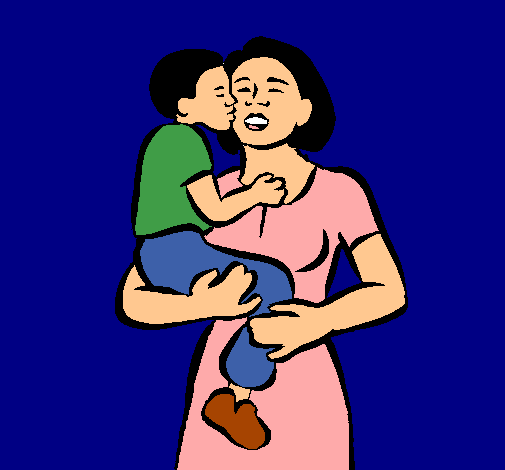 Dibujo Beso maternal pintado por Helga