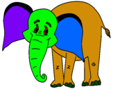Dibujo Elefante feliz pintado por jgkl12354