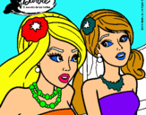 Dibujo Barbie y su amiga pintado por mailencuba