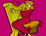 Dibujo Mujer tocando la arpa pintado por aisregwersaq