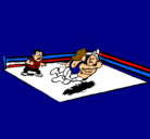 Dibujo Lucha en el ring pintado por rovi