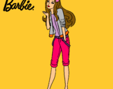 Dibujo Barbie con look casual pintado por Ampari