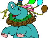 Dibujo Elefante con 3 globos pintado por andre5