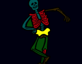 Dibujo Esqueleto contento pintado por lfuentealba